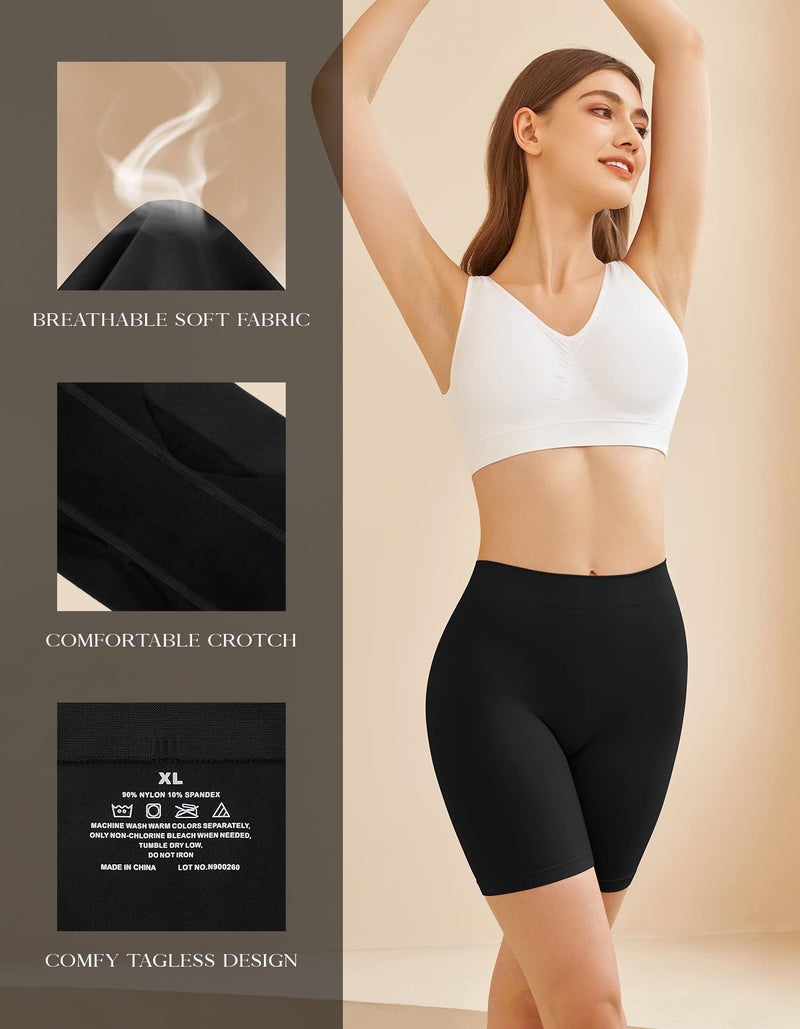 SIMIYA Slip Shorts for Women, Smooth Seamless Slip Shorts for Under Dresses, Stretch Workout Yoga Biker Shorts - Image 2